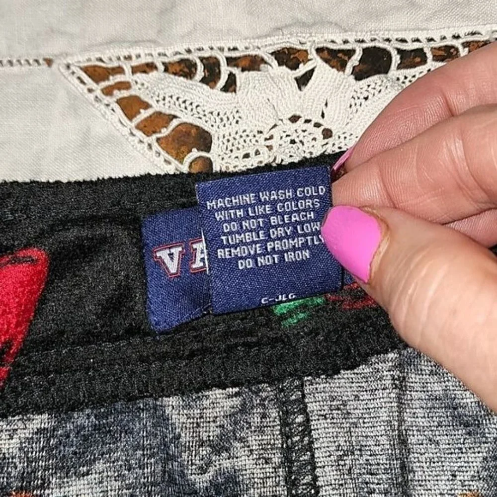 Varsity‎ Holiday Graphic Black Fleece Sz L Sleepwear Pants